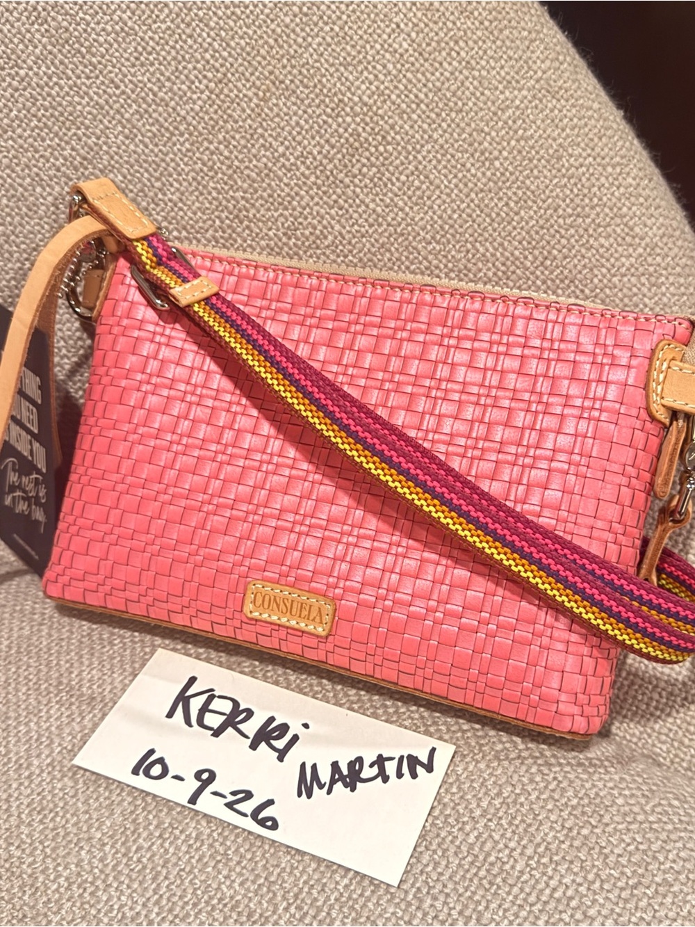 Consuela ‘Pink’ Woven Crossbody NWT Midtown